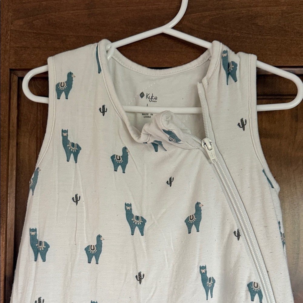 Kyte BABY Llama Print Sleep Sack in Cream and Blue